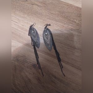Rockstar Feather Earrings- Long -Handmade